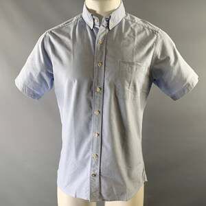 TAYLOR STITCH Size S Blue Heather Cotton Button Down Short Sleeve Shirt